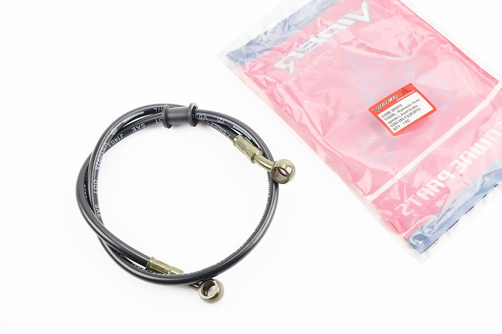 V200-F2 V250-F2 Шланг гальмівний передній 76см (під болт-штуцер 10 10мм) армований Київ - фото 1