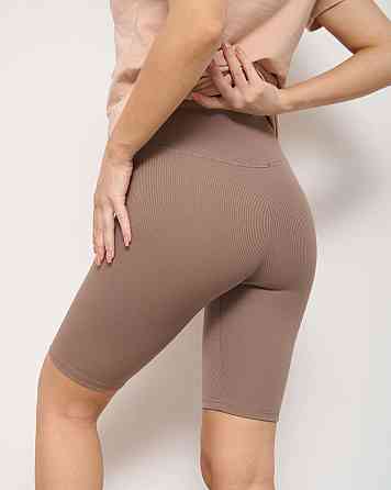 Велосипедки женские в рубчик Nicoletta 10075 S, M, L, XL, XXL, Бежевый Киев