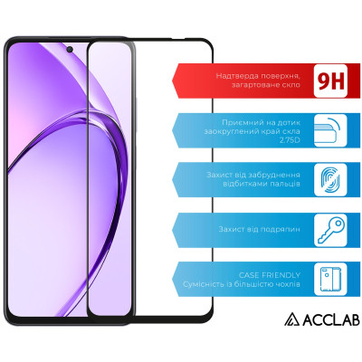 Скло захисне ACCLAB Full Glue Oppo A80 Black (1283126598883) Вінниця - фото 3