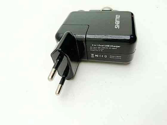 Адаптер живлення від розетки та в прикурювач 2 в 1 Sharno (товар вживаний) Луцк