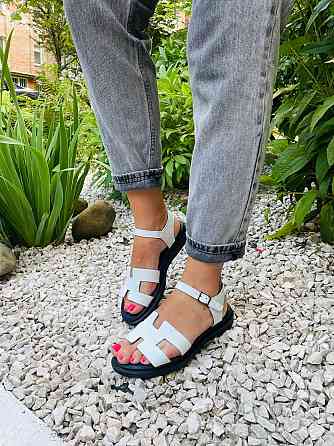 Mermaid Босоніжки жіночі білі Mermaid 514 літні з натуральної шкіри / Шкіряні босоніжки на низь Коломыя