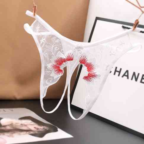 Еротичні труси білі жіночі з розрізом - розмір універсальний (на резинці) Київ