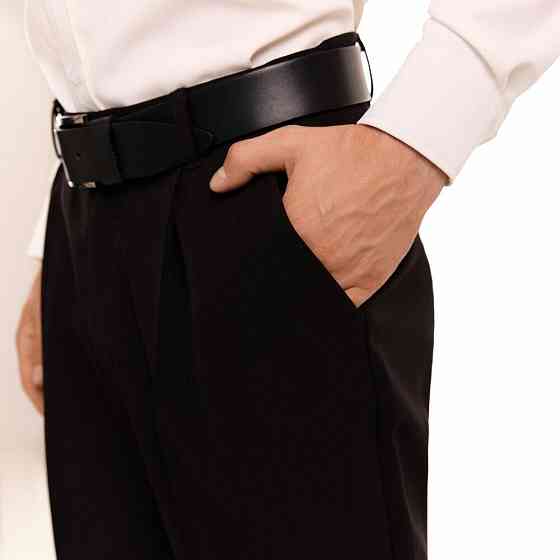 Чорні чоловічі штани смарт-кежуал зі стрілками Pobedov Legend. Повсякденний чоловічий одяг Київ