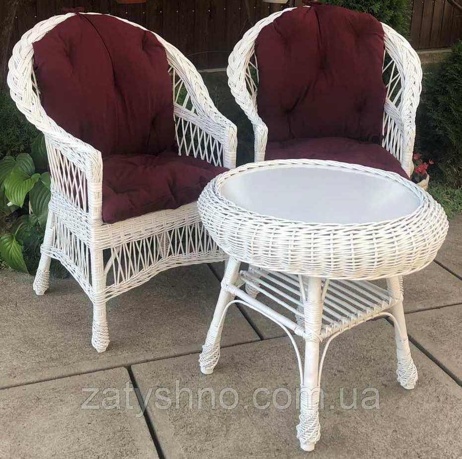 Плетеная белая мебель  |  Мебель из лозы белая |мебель плетеная с журнальным столом Киев - изображение 3