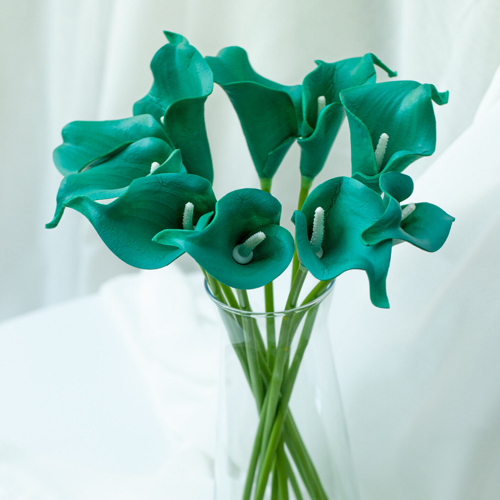 Калла на ніжці штучна У-21 см Упаковка 10 шт. Колір: зелений YR-29 Львів - фото 1