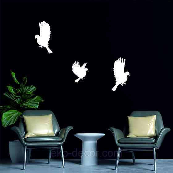 Декоративное настенное Панно «Птичка» Декор на стену(цена за 1шт) 20*10 см, Белый Киев