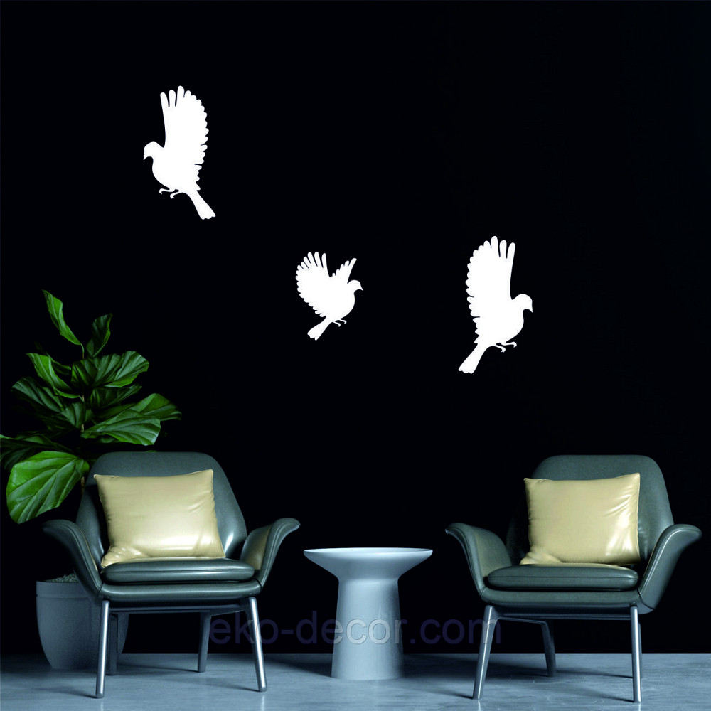 Декоративное настенное Панно «Птичка» Декор на стену(цена за 1шт) 20*10 см, Белый Киев - изображение 3