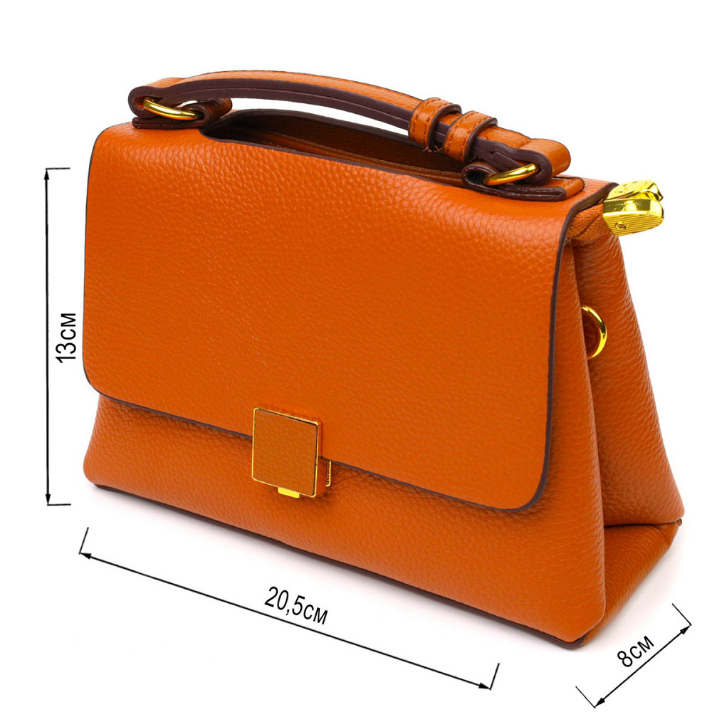 Елегантна сумка жіноча з натуральної шкіри 22073 Vintage Руда Київ - фото 3