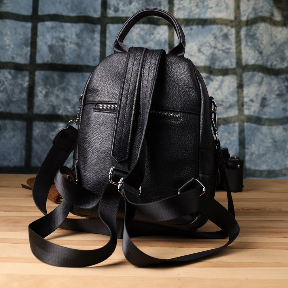 Жіночий рюкзак з натуральної шкіри Vintage 23056 Чорний Київ - фото 10