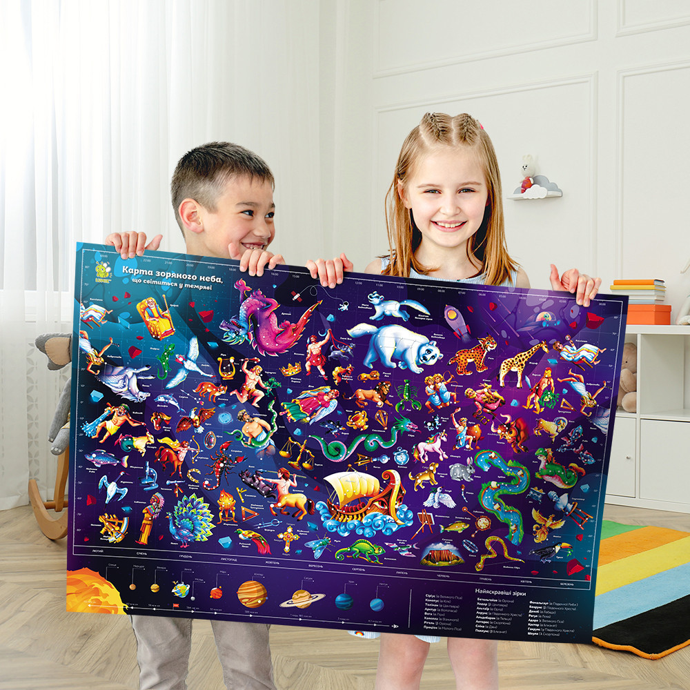 Светящаяся карта звездного неба Зіркова подорож А1 60х84 см Люмік Киев - изображение 9