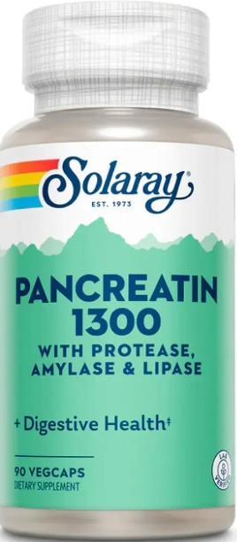 Панкреатин Solaray Pancreatin 1300 Digestive Enz 1300mg 90 veg caps Киев - изображение 1