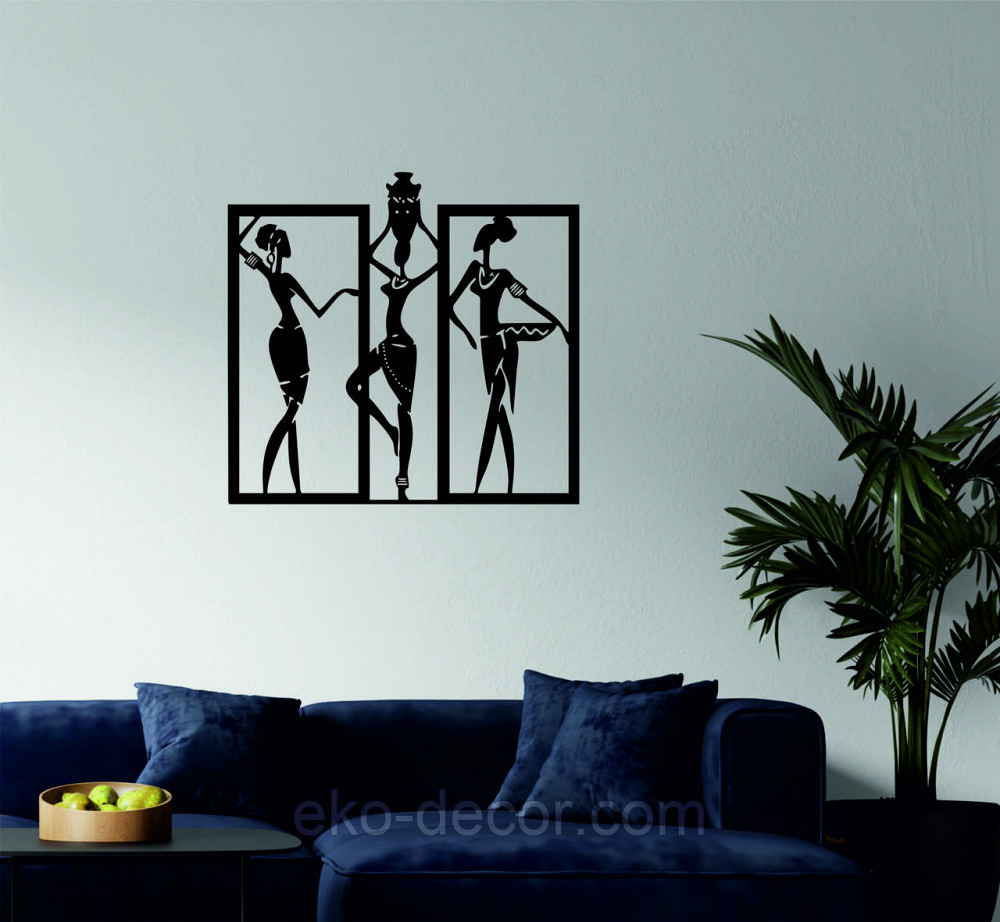 Декоративное настенное Панно «Девушка» Декор на стену 70*66 см, Черный Киев - изображение 2