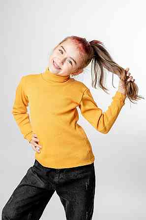 Водолазка дитяча, жовта, рубчик, начіс, топ 122 Крохатушка одяг Київ