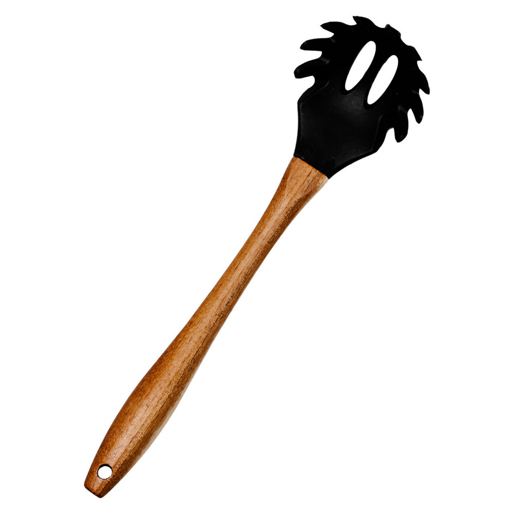 Силиконовая ложка для спагетти с деревянной ручкой 30 (см) ложка для макарон, пасты лопатка для спагетти HP-8-57 Киев - изображение 1