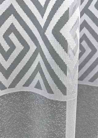 Тюль VR-Textil 1591т Ромб Меандр Жакард Білий 400х270 см (42-1359) Київ