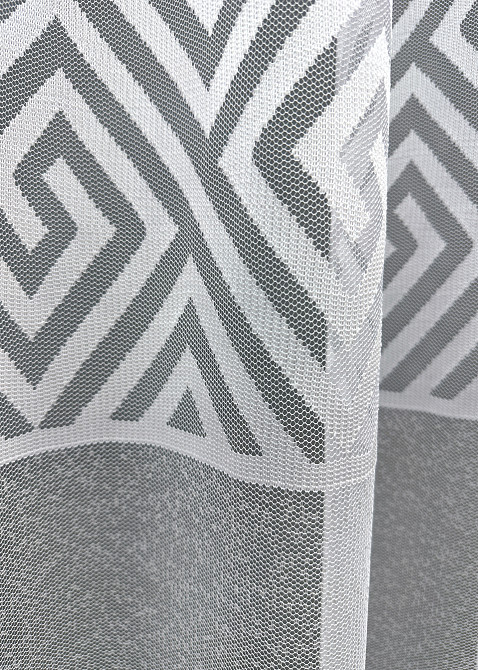 Тюль VR-Textil 1591т Ромб Меандр Жаккард Белый 400х270 см (42-1359) Киев - изображение 6