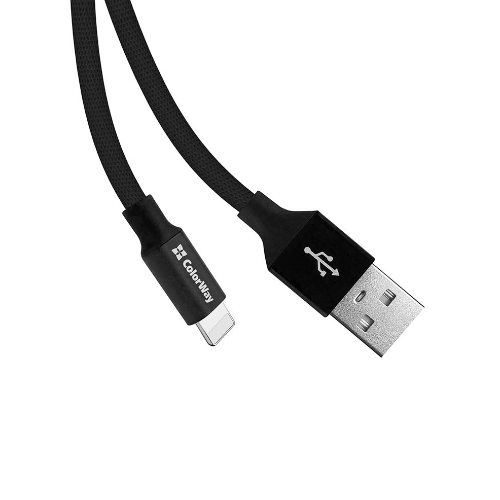 Кабель USB Lightning ColorWay CW-CBUL048-BK 2,4A 0,25м чорний Житомир