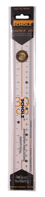 Лінійка "Scholz" 30см пласт. прозора 9030SCH, шт Київ - фото 1