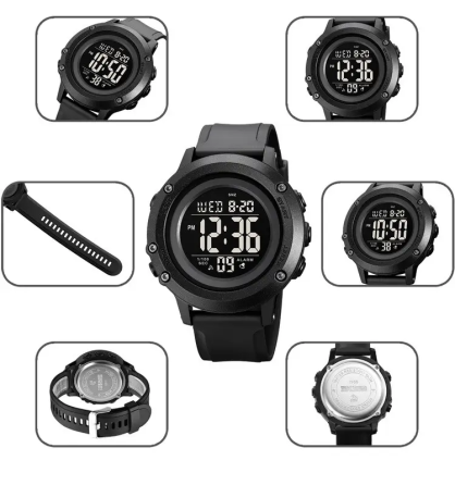 Чоловічий спортивний годинник Skmei 1966 (Чорний з чорним циферблатом) Вінниця