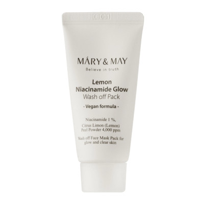 Маска для лица Mary & May Lemon Niacinamide Glow Wash Off Pack 30 г (8809670681876) Винница - изображение 1