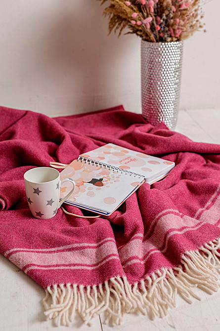 Кашеміровий плед-покривало 140х200см 250г/м2 (Фуксія) Суми - фото 2