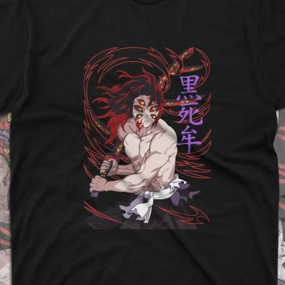 Футболка для подростка мальчика с принтом Клинок, рассекающий демонов Кокушибо 2 Размер 160 Anime10417 Днепр