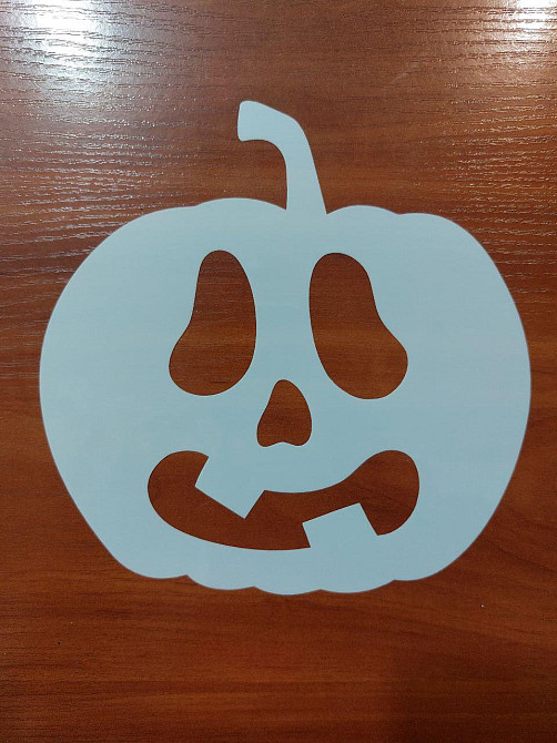 Трафарет тыквы на Хэллоун 20 на 16 см серый Киев - изображение 3