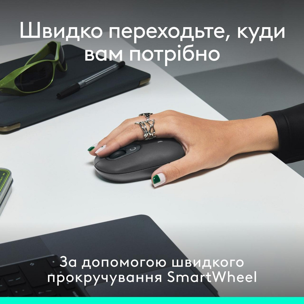 Комплект бездротовий (клавіатура, миша) Logitech Pop Icon Combo Graphite (920-013156) Сірий Харків - фото 6