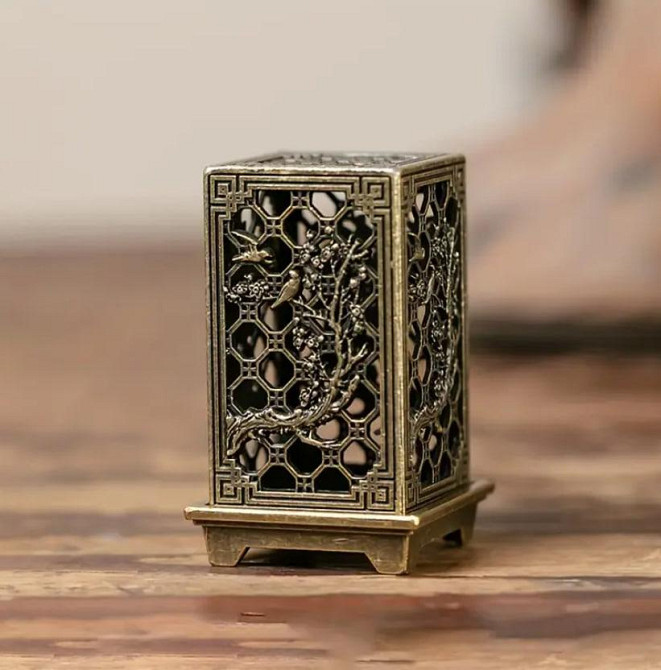 Витончений вертикальний тримач для пахощів "Щастя Фу ". Міні-курильниця для пахощів 6 см, бронза Київ - фото 1