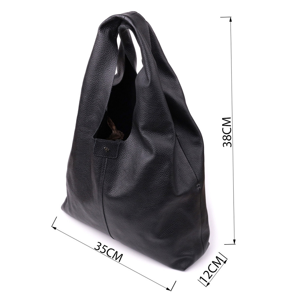 Жіночий шоппер 2 в 1 із натуральної шкіри GRANDE PELLE 22881 Чорний Київ - фото 9