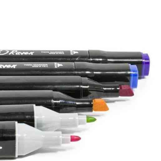 Комплект двухсторонних маркеров, Маркеры двусторонние, Маркеры для рисования для дизайнеров QA-63 Львов