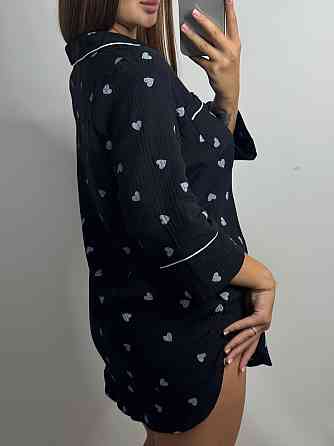 Жіноча муслінова нічна сорочка Чорний XS-S Харків