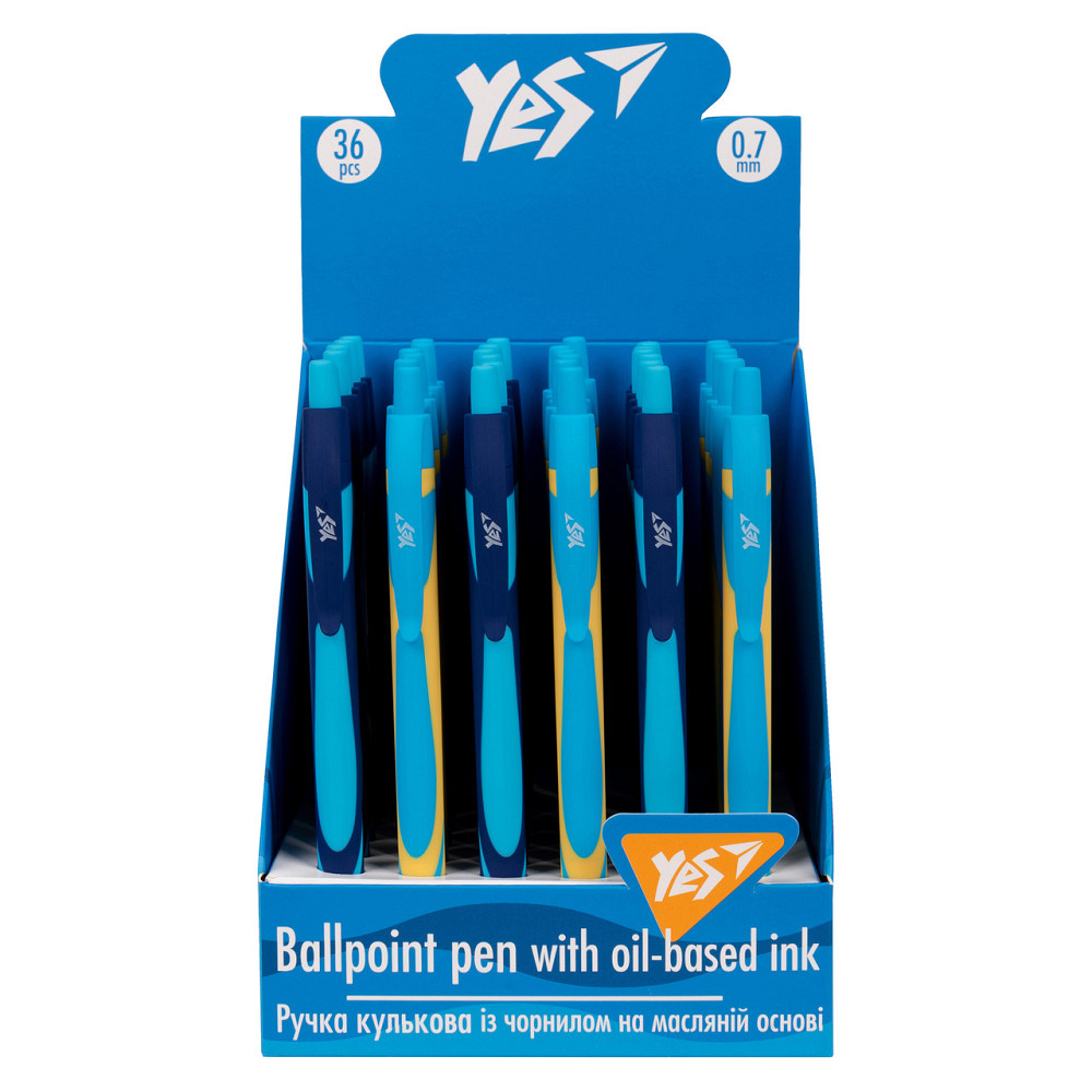 Ручка кулькова автоматична "Yes" На хвилі 0,7 мм. синя, 412214, шт Київ - фото 1