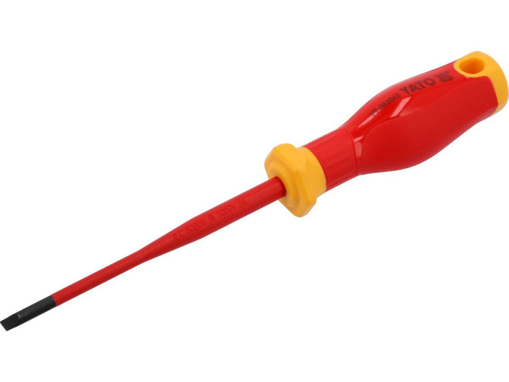 Викрутка з плоским шліцом діелектрична ізольована YATO: SL4 x 100/188 мм, оголений шліц- 17 мм [12] Одесса - изображение 1
