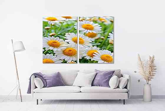 Модульная картина в гостиную / спальню Квіти Ромашки TLV-2_038 Киев