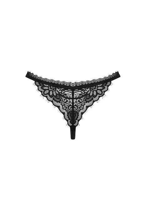Трусики стринги ажурной вставкой Obsessive Maderris черный, XS/S Sex Aura Киев - изображение 4