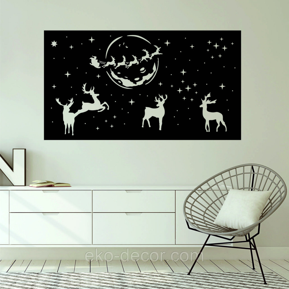 Декоративное настенное Панно «Новый год» Декор на стену 70*38 см, Черный Киев - изображение 5