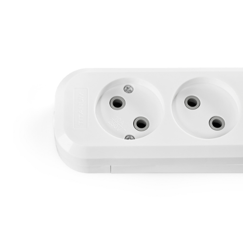 Колодка подовжувача без заземлення 4 розетки біла Standard Titanum Житомир - изображение 3