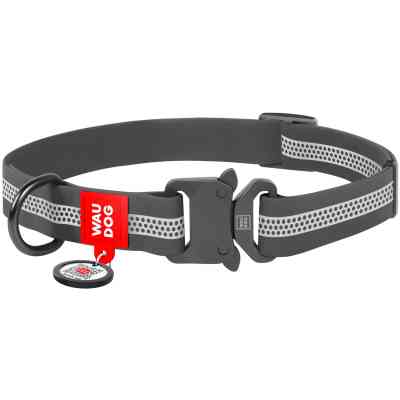 Ошейник для животных WAUDOG Waterproof металлическая пряжка-фастекс XXL Ш 40 мм Д 46-70 см серый (261711) Винница