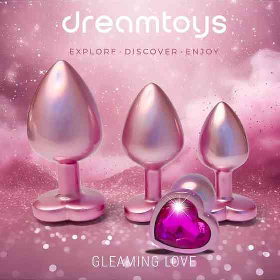 Набір із трьох анальних пробок Dream Toys Gleaming Love, розміри S, M, L, перламутрово-рожевий Sex Aura Київ