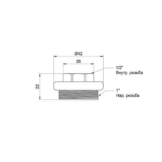 Футорка радіаторна Thermo Alliance Standart 1"х1/2" ліва SD11515S Київ