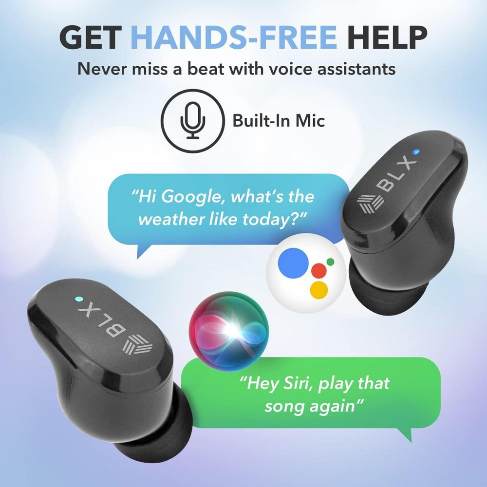 Бездротові навушники Blaux BLXBUDS G2 TWS Bluetooth 5.1 вакуумні з мікрофоном та кейсом Чорні Київ - фото 18
