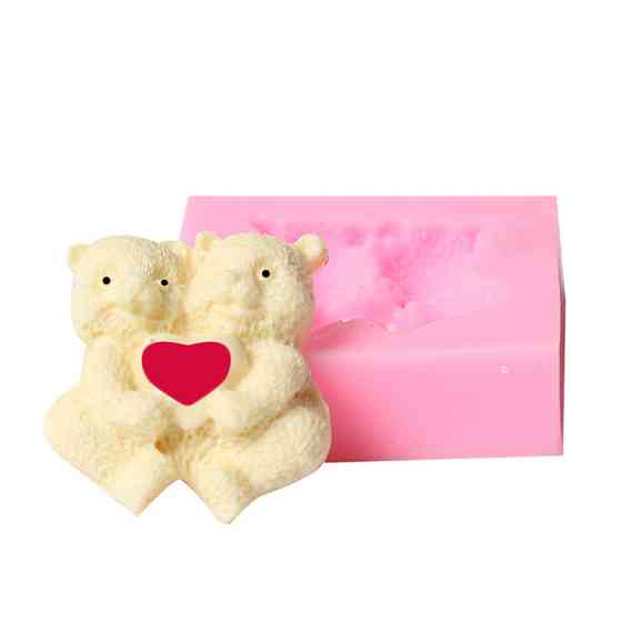 Молд силиконовый Мишки 50 на 50 мм розовый Киев