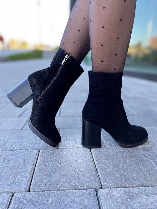 Valiente Женские ботинки VALIENTE Слава черные замша натуральная каблук 9см высота 14см (2652) Коломия - фото 6