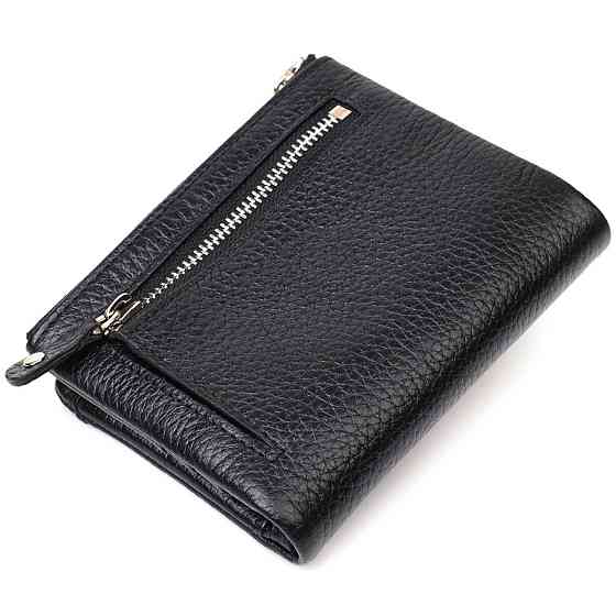 Практичный женский кошелек из натуральной кожи Черный (Tony Bellucci) Киев