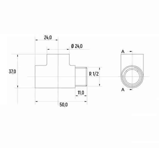 Трійник NAVIN для підключення ТЕНа, 1/2", хром Київ