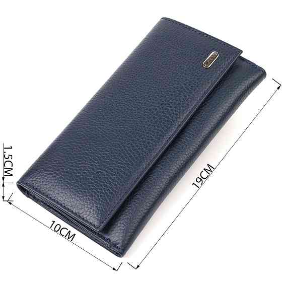 Надійний портмоне унісекс із натуральної шкіри флотар CANPELLINI 21849 Синє Київ