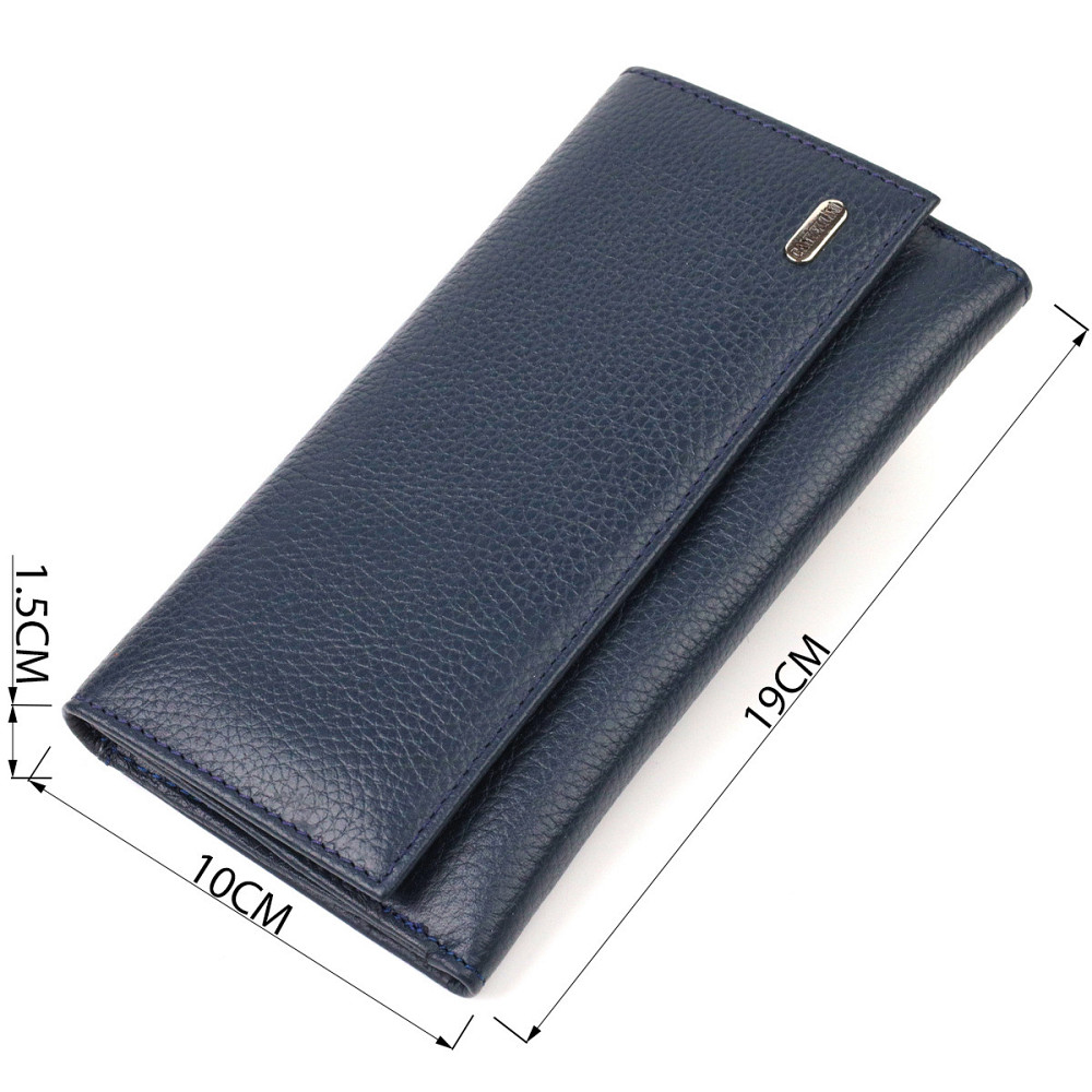 Надійний портмоне унісекс із натуральної шкіри флотар CANPELLINI 21849 Синє Київ - фото 3