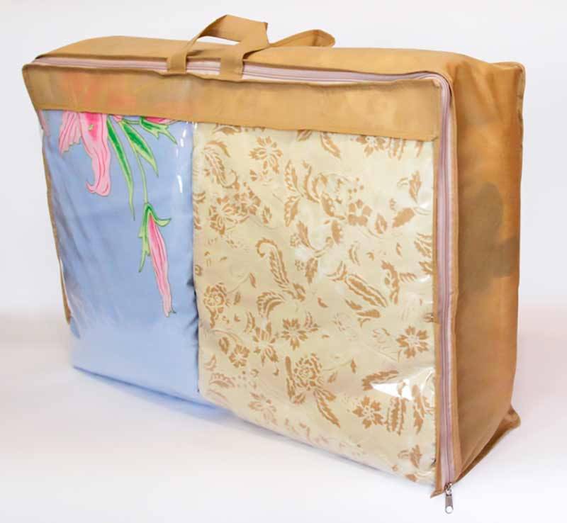 Кофр прозрачный для постельного белья и одеял M HS-M-beige (Бежевый) Сумы - изображение 1