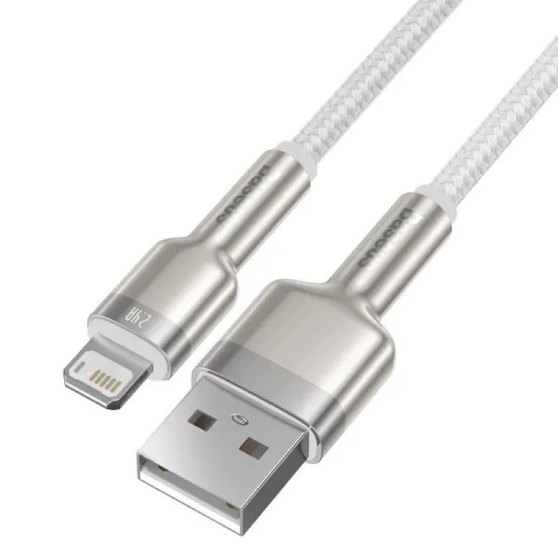 Кабель Baseus Cafule Series Metal Data Cable USB to IP 2.4A 1m White Одесса - изображение 7